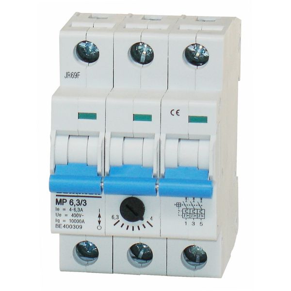 Motor Protection Circuit Breaker, 3-pole, 4.0-6.3A image 1