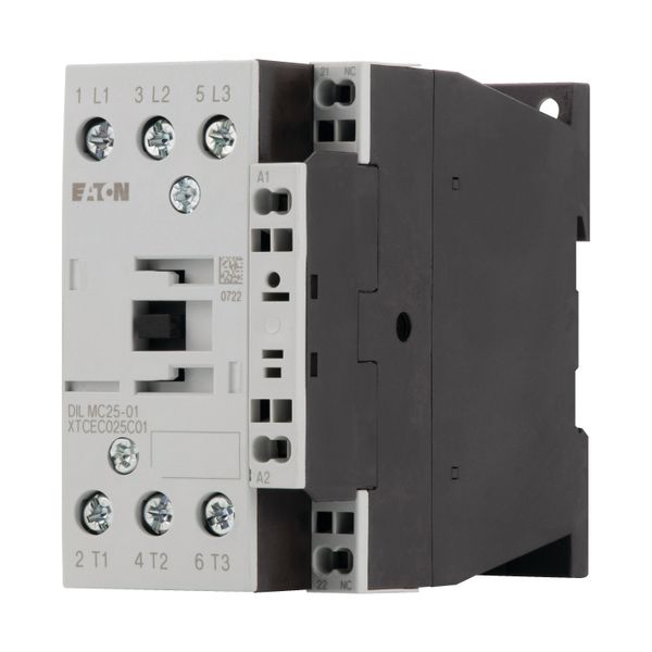 Contactor, 3 pole, 380 V 400 V 11 kW, 1 NC, RDC 24: 24 - 27 V DC, DC operation, Spring-loaded terminals image 12