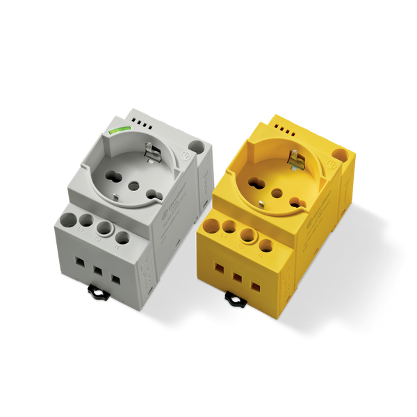 Power outlets for electrical enclosures, grey, with LED (7U.00.8.230.0010) image 1