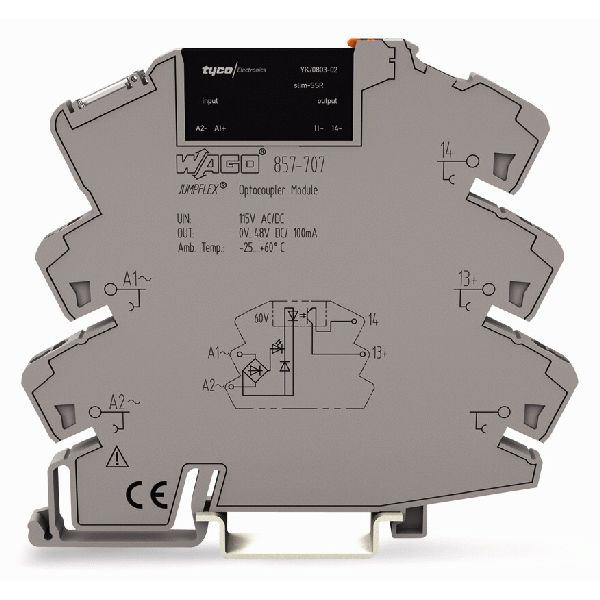 857-707 Solid-state relay module; Nominal input voltage: 115 V AC/DC; Output voltage range: 0 … 48 VDC image 3