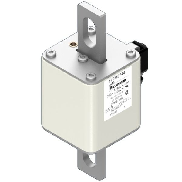 Fuse-link, high speed, 500 A, AC 1250 V, size 2, 61 x 77 x 160 mm, aR, IEC, UL, single indicator image 3