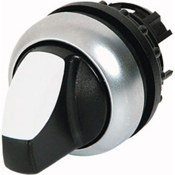 Illuminated selector switch actuator, RMQ-Titan, With thumb-grip, momentary, 3 positions, White, Bezel: titanium image 1