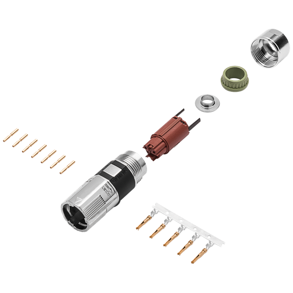 power and signal connector M12 for S210 a. 1FK2, 10-pole, Speed-Connect, screw cap,socket image 1