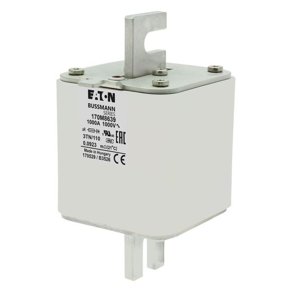 Fuse-link, high speed, 1000 A, AC 1000 V, DIN 3, 74 x 90 x 139 mm, aR, DIN, IEC, single indicator image 8