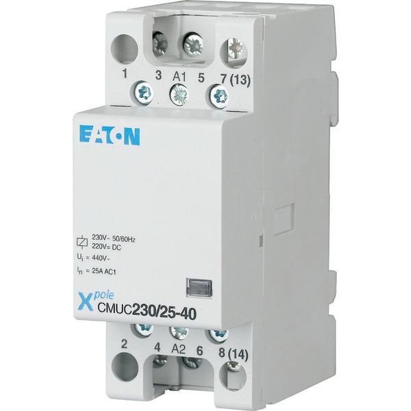 Installation contactor, 230 VAC/DC, 4N/C, 25A image 3