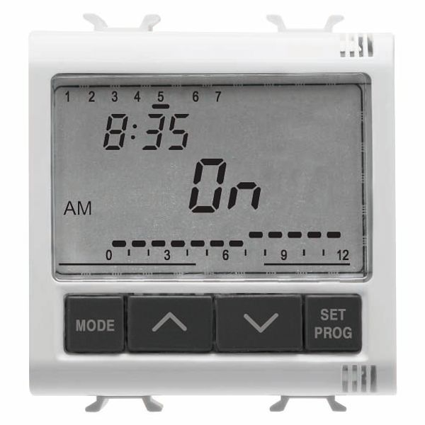 ELETRONIC DAILY/WEEKLY TIMER, 1-CHANNEL - 230V ac 50/60Hz - 2 MODULES - GLOSSY WHITE - CHORUSMART image 2