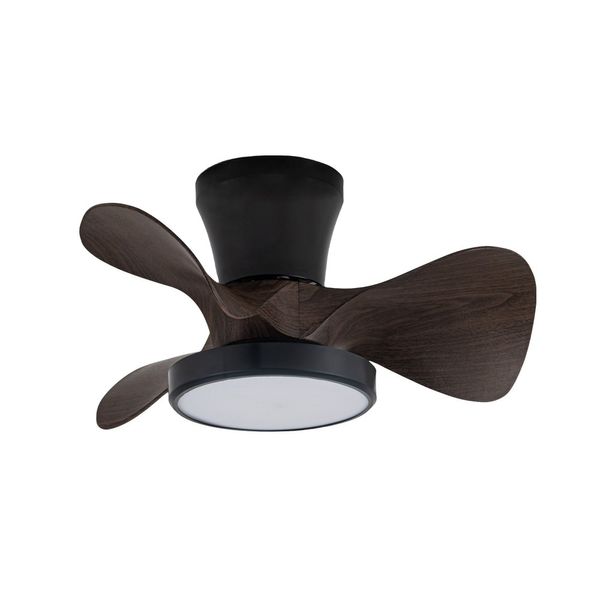 Moll LED Ceiling Fan 20W 1900Lm CCT Dim Black+Wood image 1