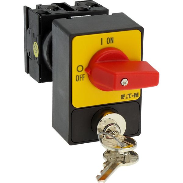 Panic switches, T0, 20 A, flush mounting, 3 pole, with red thumb grip and yellow front plate, Cylinder lock SVA image 31