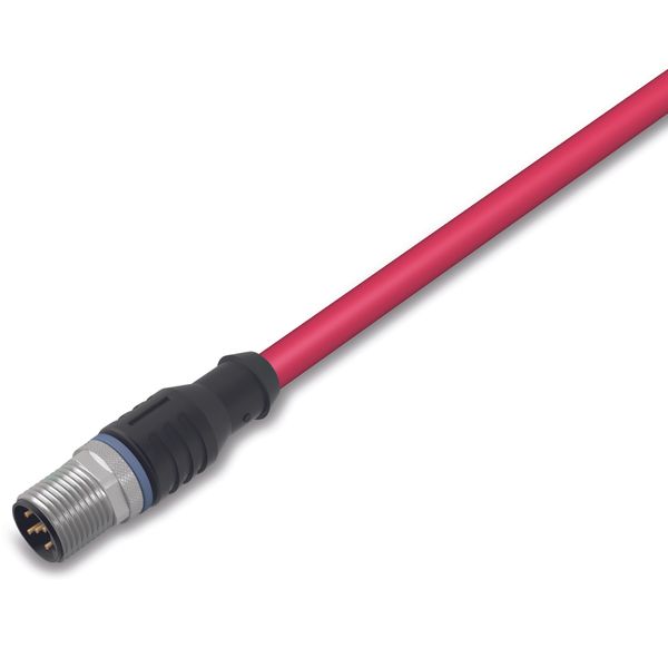 sercos cable M12D plug straight 4-pole red image 1