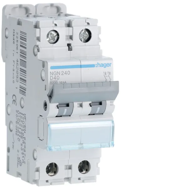 Circuit Breaker 2P 40A D 6/10kA 2M image 1