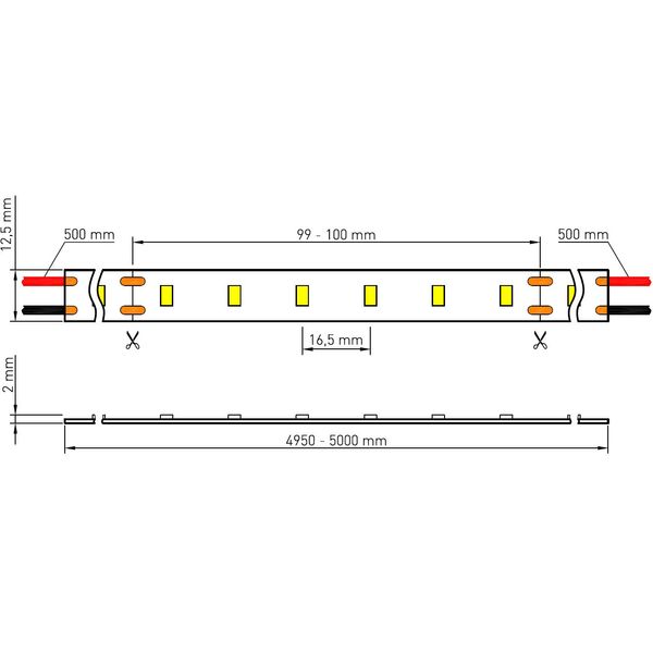 FS 108, WW, Ra=80+, 26,4W/m, 2550lm/m, 24VDC, IP44, l=5m image 3