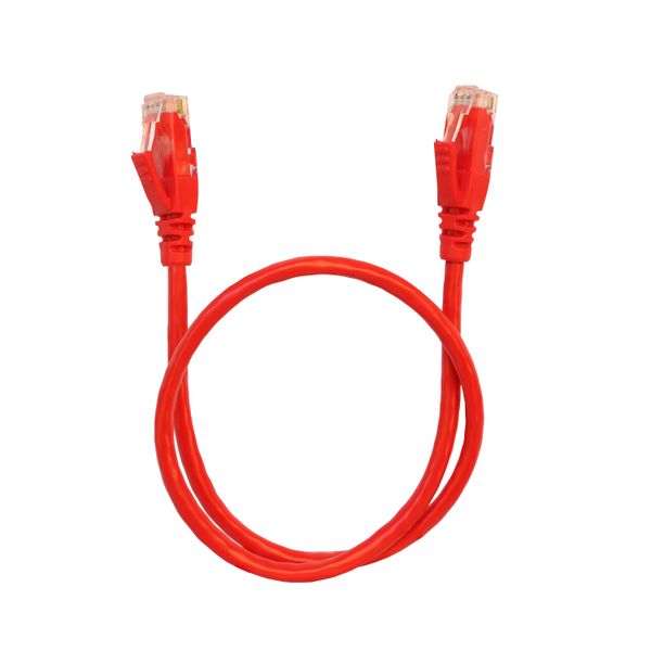 Patch cord RJ45 category 5e U/UTP PVC red 0.5 meter image 1