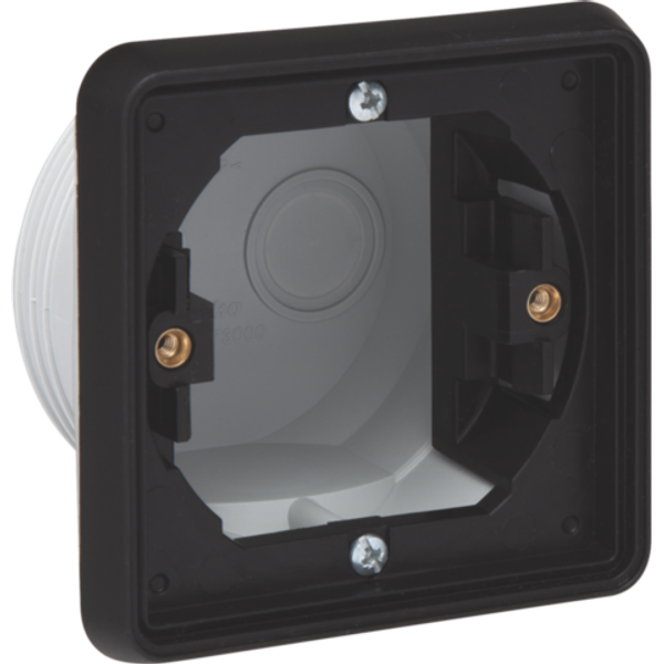 Splashproof single flush-mounting box for one function, black image 1