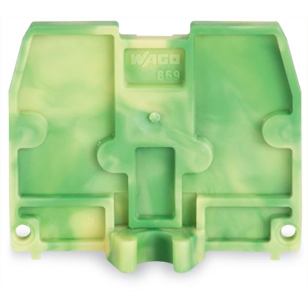 End plate with fixing flange M4 2.5 mm thick green-yellow image 4
