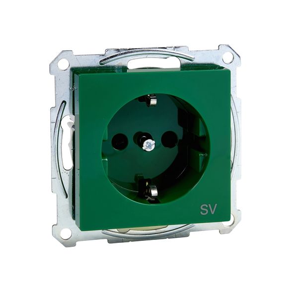 SCHUKO socket-outlet f. spec.circ., shutter, screwl. term., green, System M image 3