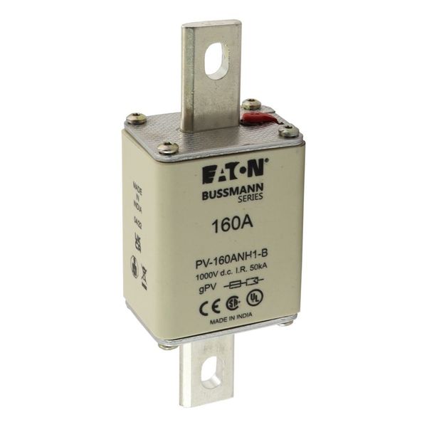 Fuse-link, high speed, 160 A, DC 1000 V, NH1, gPV, UL PV, UL, IEC, dual indicator, bolted tags image 4