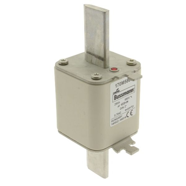 Fuse-link, high speed, 250 A, AC 690 V, compact DIN 2, 55 x 71 x 150 mm, aR, DIN, IEC, single indicator image 3