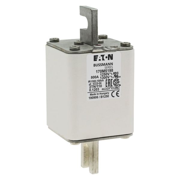 Fuse-link, high speed, 800 A, AC 1250 V, size 2, 61 x 75 x 138 mm, aR, DIN, IEC, type T indicator image 9