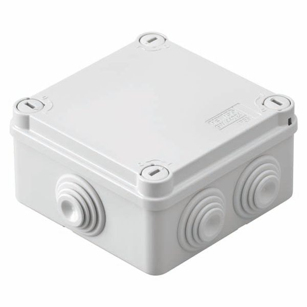 JUNCTION BOX WITH PLAIN QUICK FIXING LID - IP55 - INTERNAL DIMENSIONS 150X110X70 - WALLS WITH CABLE GLANDS - GREY RAL 7035 image 2