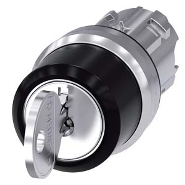 RONIS key-operated switch, 22 mm, round, metal, shiny, special lock, with 3SU1050-4BL41-0AA0-Z Y01 image 1