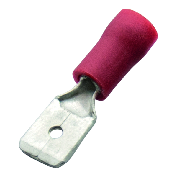 Flat plug (male) 0.5-1.0/4.8x0.8 red insulated PVC image 1