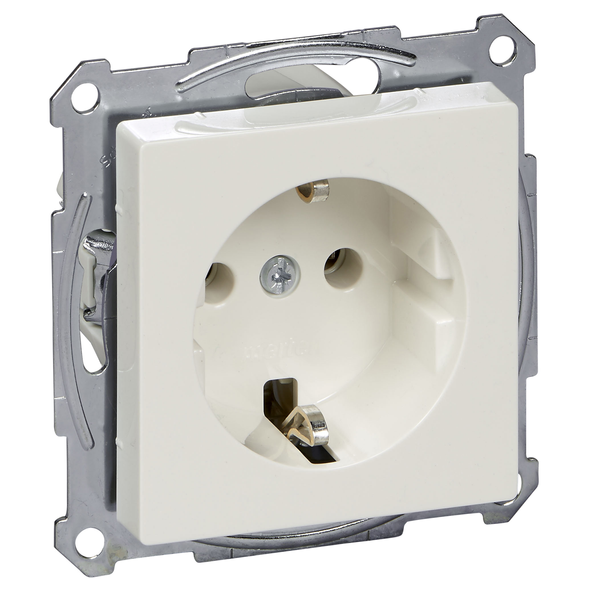 SCHUKO socket-outlet, screwless terminals, polar white, glossy, System M image 3