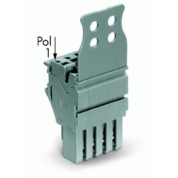 1-conductor female connector Push-in CAGE CLAMP® 4 mm² gray image 1