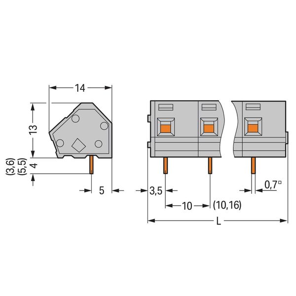 PCB terminal block 2.5 mm² Pin spacing 10/10.16 mm gray image 2