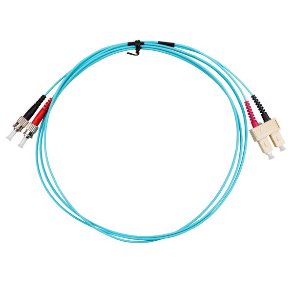 FO Patchcord Duplex ST/SC, 50/125æm OM3, LS0H-3, aqua, 2.0m image 1