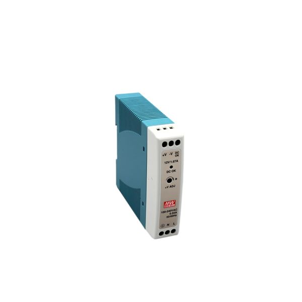 MDR-20-12 DIN rail power supply, 20W, 12V, 1.67A, MEAN WELL image 1