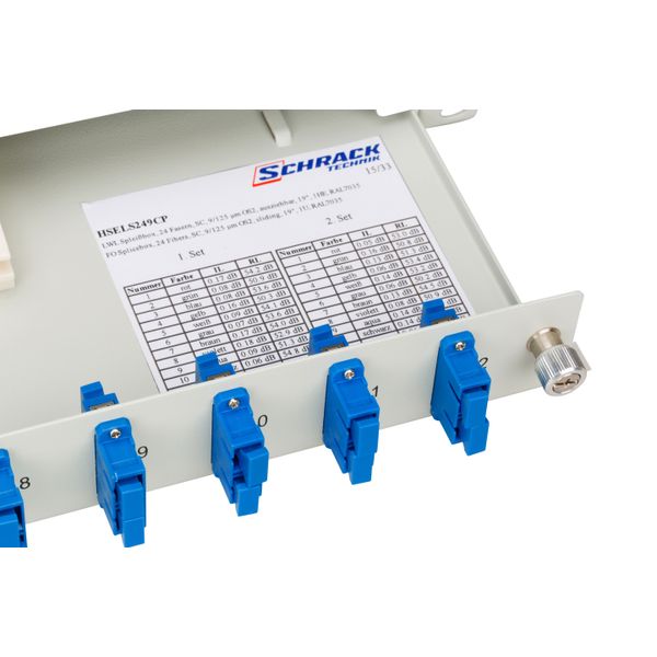 FO Splicebox, 24 Fibers, SC, 9/125æm OS2, 19", 1U, Class C image 6