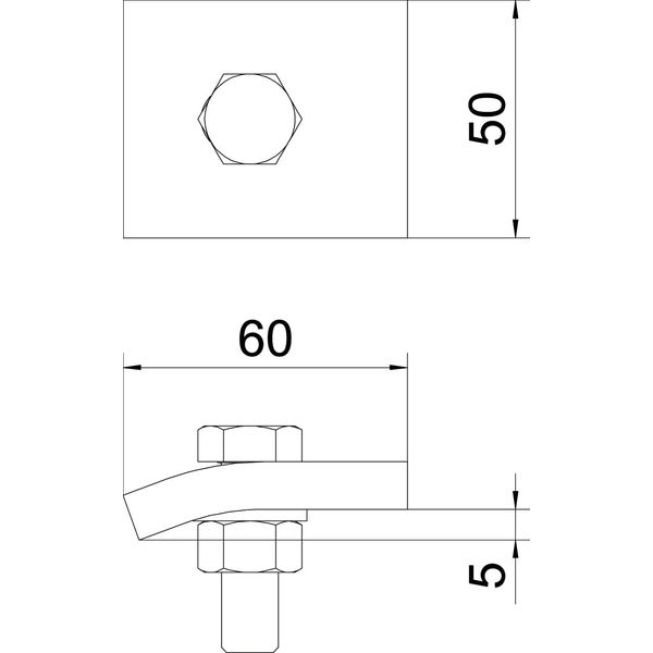 KWS 5 FT Clamping profile with hexagon screw, h = 5 mm 60x50 image 2