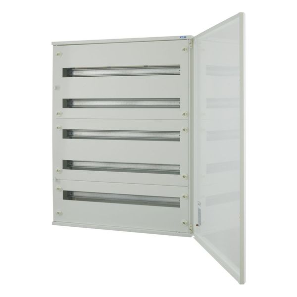 Complete surface-mounted flat distribution board, white, 33 SU per row, 5 rows, type A image 1