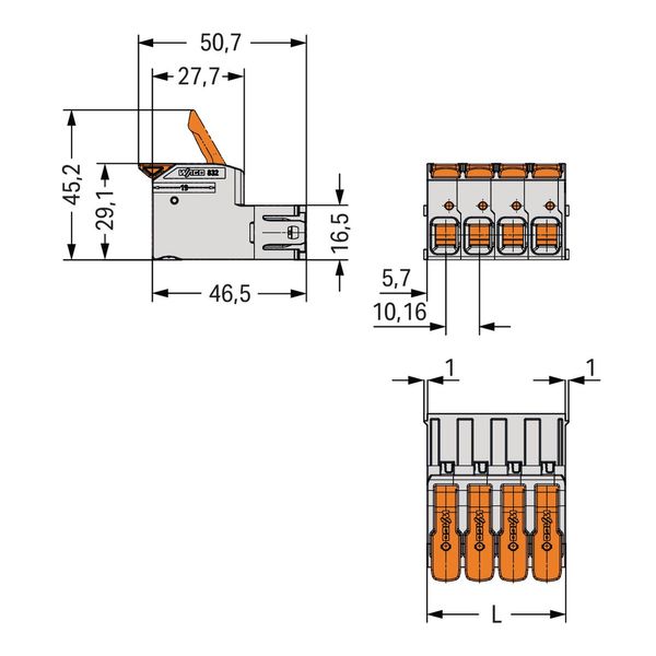 832-1206/334-000 1-conductor male connector; lever; Push-in CAGE CLAMP® image 6