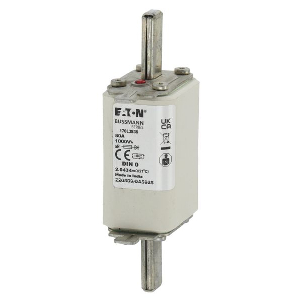 Fuse-link, high speed, 125 A, AC 660 V, DIN 00, 30 x 60 x 78 mm, aR, DIN, IEC, single indicator image 4