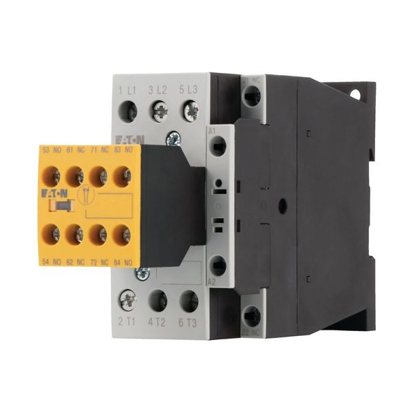 Safety contactor, 380 V 400 V: 11 kW, 2 N/O, 3 NC, RDC 24: 24 - 27 V DC, DC operation, Screw terminals, with mirror contact. image 15