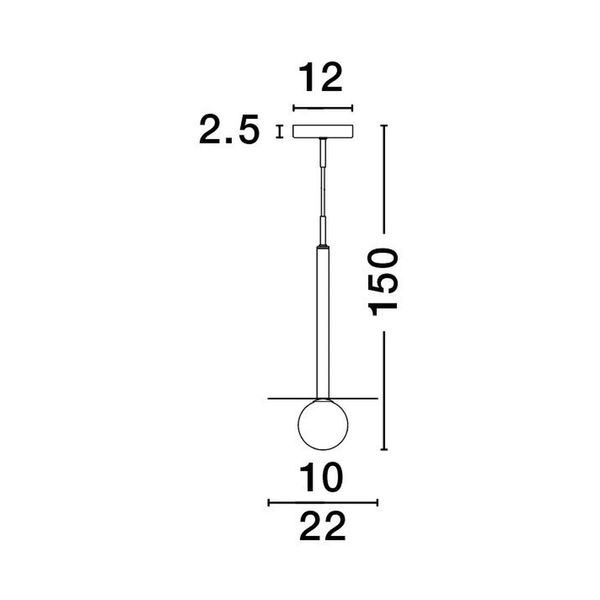 Sandy Black Metal  Opal Glass  LED G9 1x5 Watt 230 Volt  IP20 Bulb Excluded  D: 22 H1: 55 H2: 150 cm Adjustable height image 1