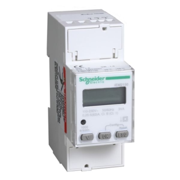 modular single phase power meter iEM2150 - 230V - 63A with communication Modbus image 2