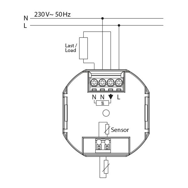 Concealed clock thermostat as a room controller with limiter function, AC 230V, 1 NO contact, 10 A, white backlighting image 4