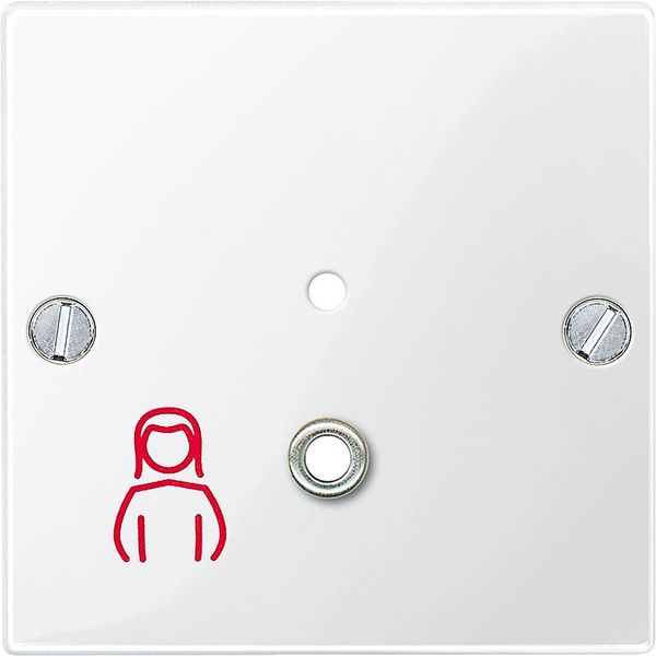 Central plate pull button, polar white glossy, system M image 1