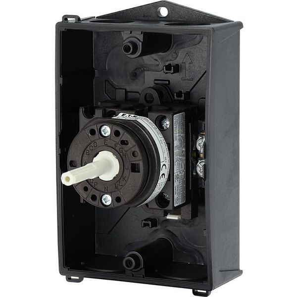 Main switch, T0, 20 A, surface mounting, 1 contact unit(s), 2 pole, STOP function, With black rotary handle and locking ring, Lockable in the 0 (Off) image 59