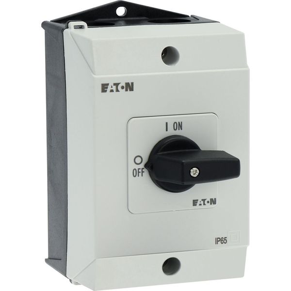On-Off switch, T0, 20 A, surface mounting, 2 contact unit(s), 3 pole, with black thumb grip and front plate image 30