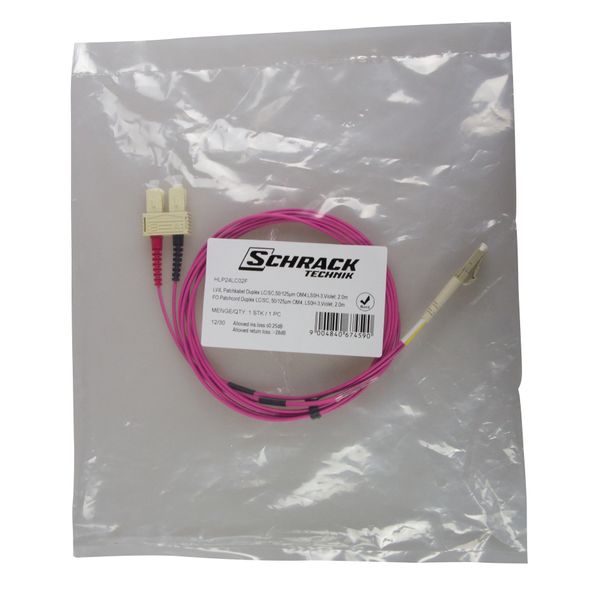 FO Patchcord Duplex LC/SC, 50/125æm OM4, LS0H-3,violet, 1.0m image 3