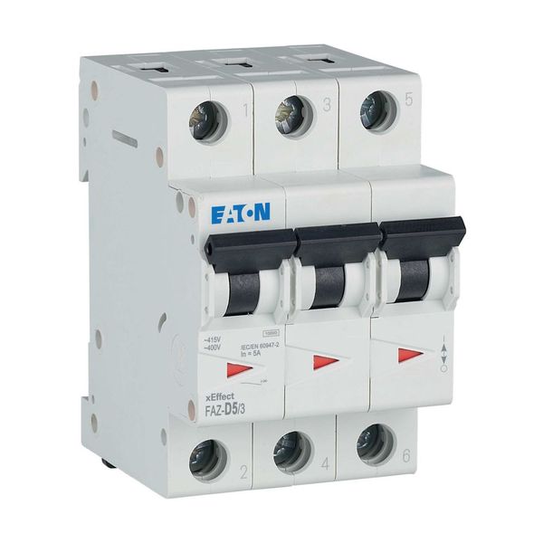 Miniature circuit breaker (MCB), 5 A, 3p, characteristic: D image 10