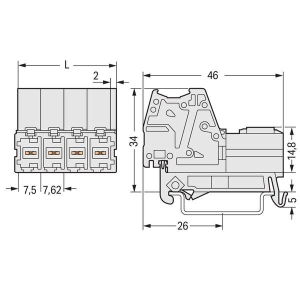 831-3207/007-000 1-conductor male connector; Push-in CAGE CLAMP®; 10 mm² image 2