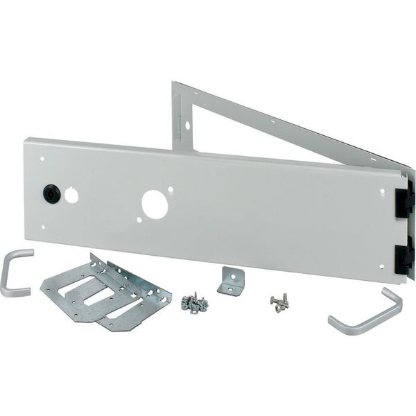 Opening metal front plate for drawer, closed IP55, H=150mm, grey image 3