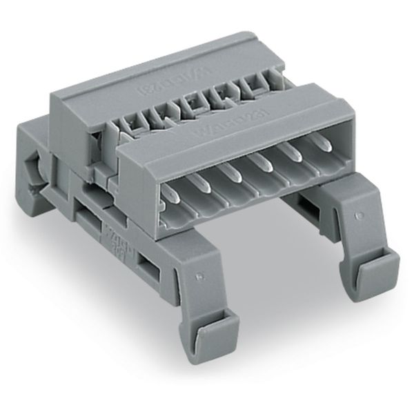 Double pin header DIN-35 rail mounting 8-pole gray image 2