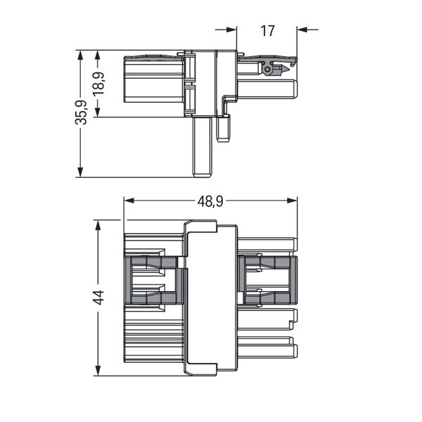 T-distribution connector 4-pole Cod. A white image 6