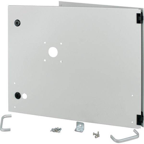 Opening metal front plate for drawer, NZM, closed, H=450mm, IP55, grey image 4