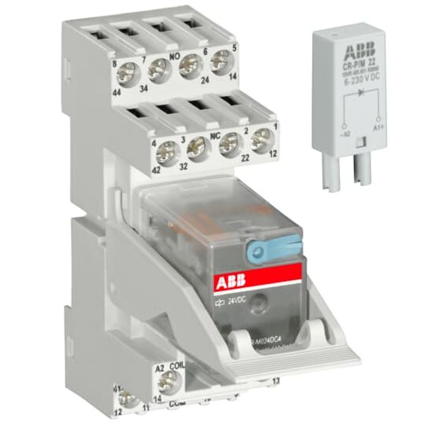 CR-M024AC4LS62CV Interface relay, cpl. with socket, function module and holder image 4